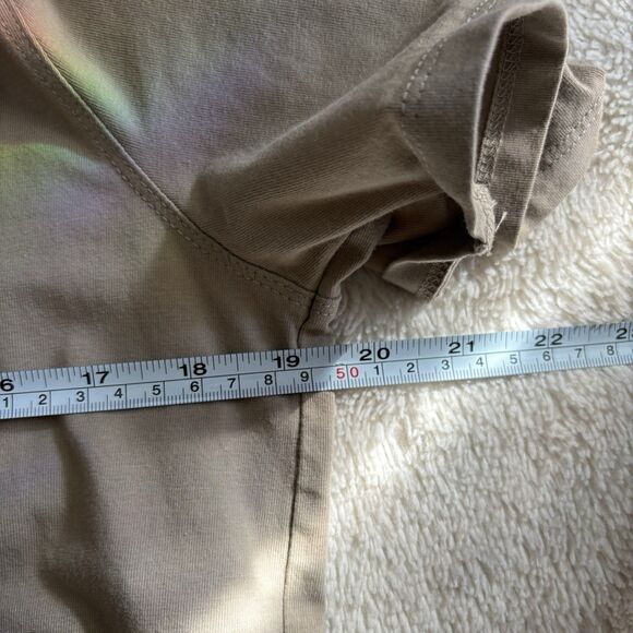 Express Mens Moisture Wicking Short Sleeve Polo Size Medium Beige Stretch Casual - Picture 6 of 7